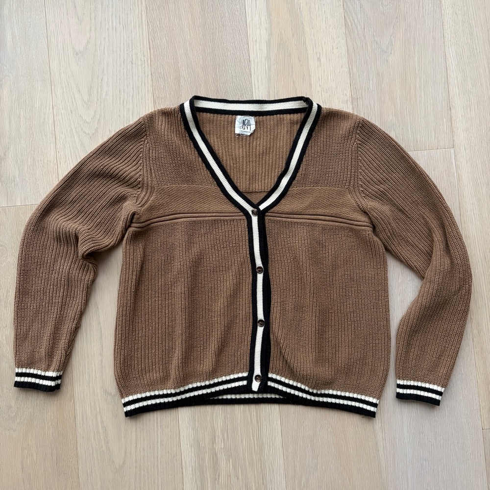 Brown and Black V-Neck Cardigan from dRA Los Angeles
